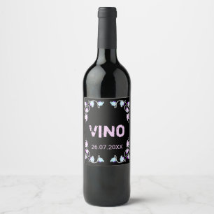Vinhas de uvas de rótulos pretos