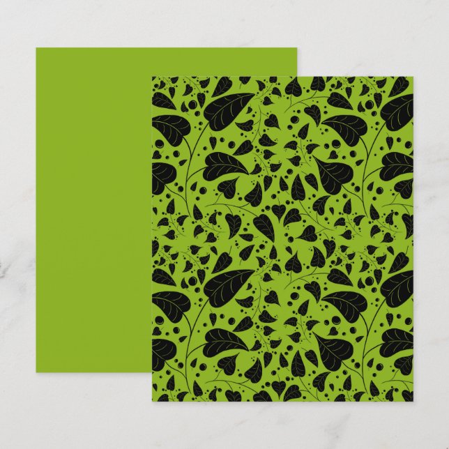 Vinhas pretas verdes de plantas gráficas (Frente/Verso)