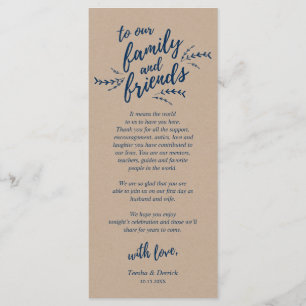 Vinhas Rustic Kraft, Colocar Cartões de agradecime