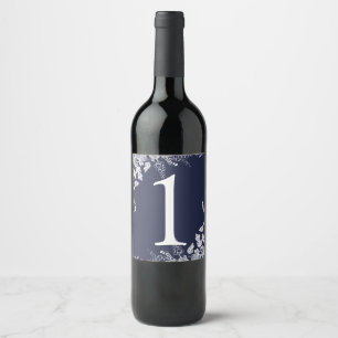 Vinhedo do número   da mesa da etiqueta do vinho