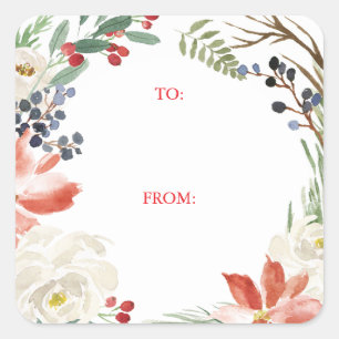 Vinheta de Etiqueta de Presente de Frame Floral