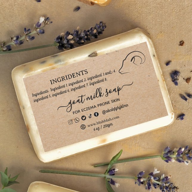 Vinheta Retangular de Etiqueta de Sabão de Caprino (Criador carregado)