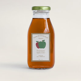 Vinheta Rótulo de Garrafa de Maçã Rústica