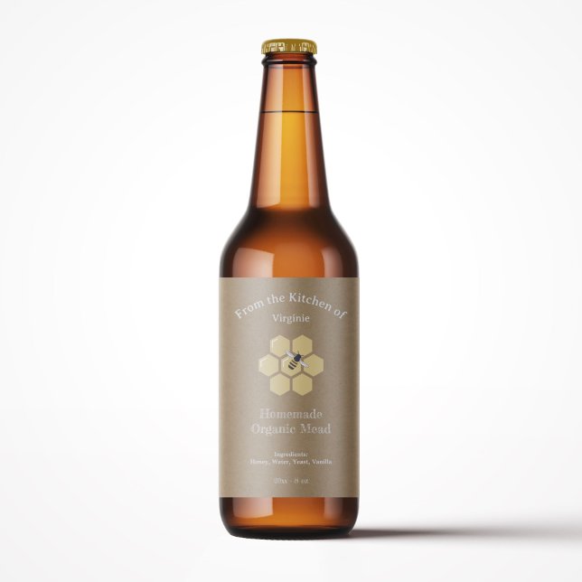 Vinheta Rótulo de Mel Kraft & Rustic ou Rótulo de  (Kraft & Rustic Honey or Mead Bottle Label Sticker)