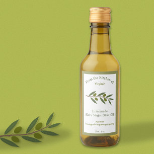 Vinheta Rótulo Rótulo de Frasco de Azeite Russo