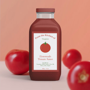 Vinheta Rótulo Rótulo de Molho de Tomate Russo
