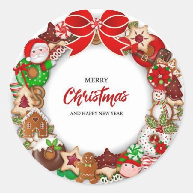 Vinhetas e etiquetas Feliz Natal (Frente)