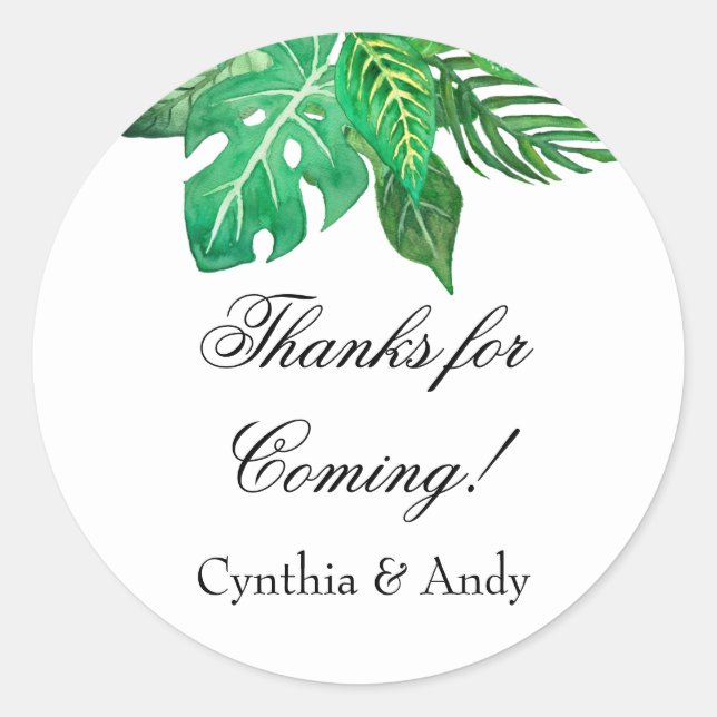 Vinhetas Tropicais de Favor da Selva | Autocolante (Frente)