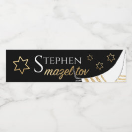 Vinho Bar Bat Mitzvah Dourado Stars Rótulo da Garrafa de