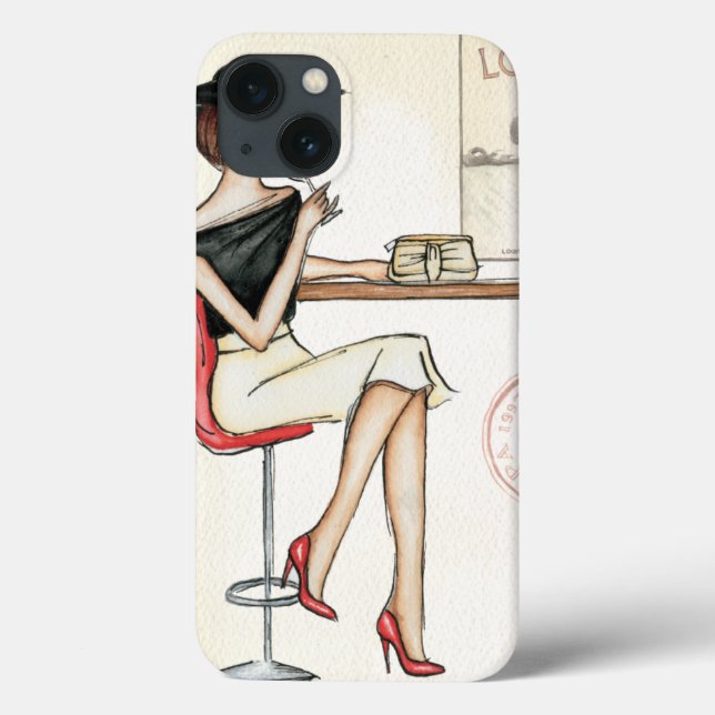 Vinho Bebendo feminino modesto (Verso)