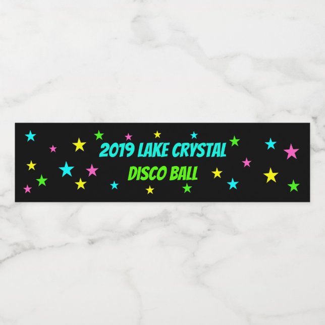 Vinho Brilho no rótulo da garrafa de água do Dança Escur (Rótulo Único)