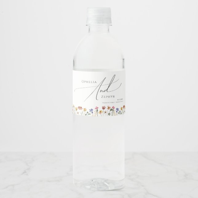 Vinho Colorida Wildflower | Rótulo da garrafa de água (Frente)