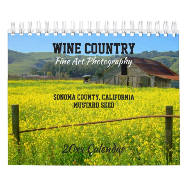 Vinho, Condado de Sonoma, Calendário da Califórnia (Capa)