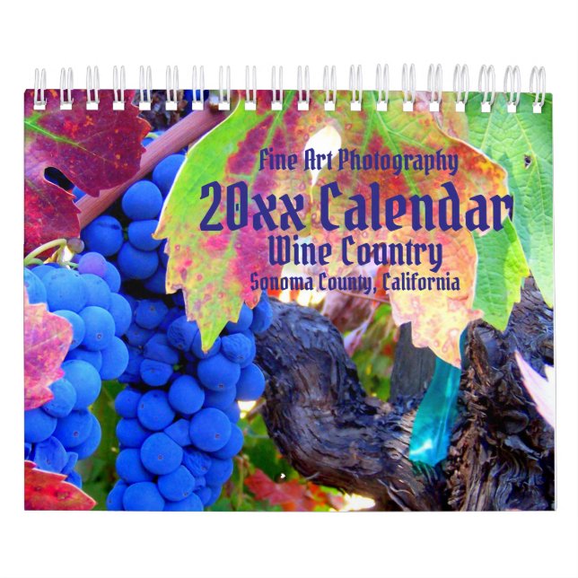Vinho, Condado de Sonoma, Calendário da Califórnia (Capa)