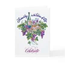 Vinho da amizade do cartão da vida