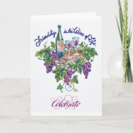 Vinho da amizade do cartão da vida