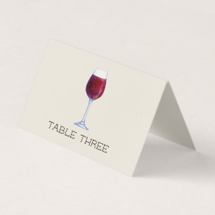 Vinho de Aquarela Cartões de Mesa Personalizados