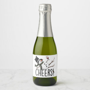 Vinho de Boneco de Neve Natal Divertido Bebendo Vi