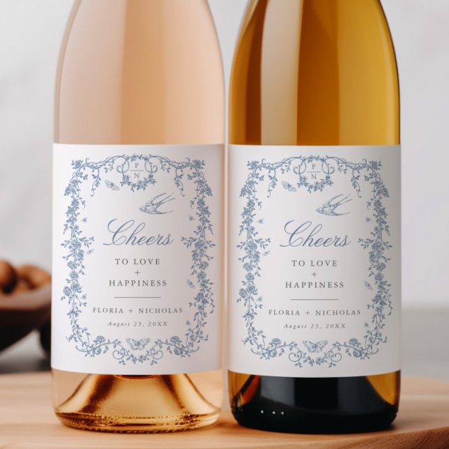 Vinho De Castigo Azul Rótulo Chinoiserie (Criador carregado)