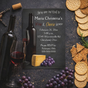 Vinho De Chalkboard E Convite Para Soários De Que