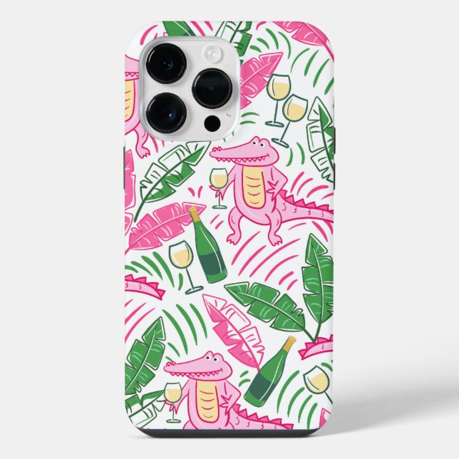 Vinho de Jacaré Rosa Verde Preppy  (Verso)