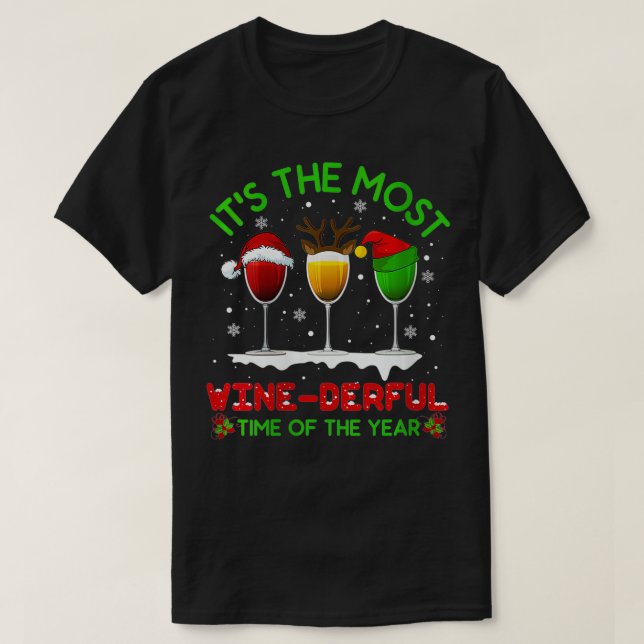 Vinho de Natal Natal Álcool Pajama PJ Tops (Frente do Design)