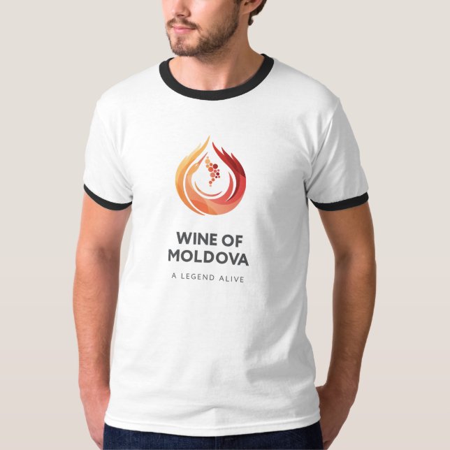 Vinho do branco do t-shirt dos homens de Moldova (Frente)