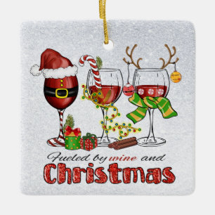 Vinho e Enfeites de natal