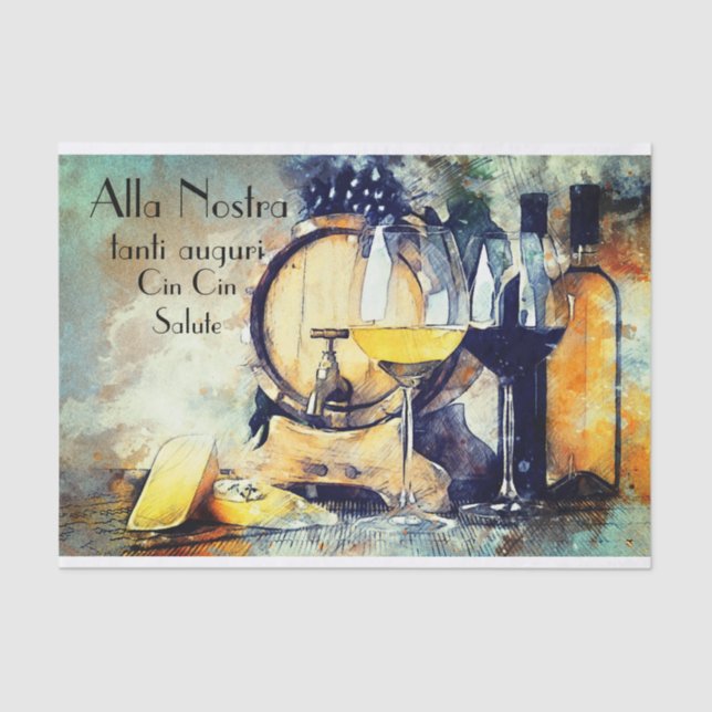 Vinho e Papel de Tecido (Frente )