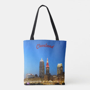 Vinho e Saco de Tote de Cleveland Dourado