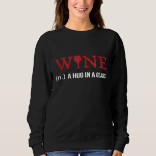 Vinho e um Abraço num Copo Camisa Divertida de Ama