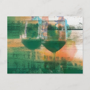 Vinho em Cartão Postal Verde