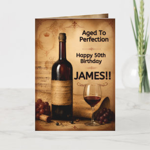 Vinho Envelhecido à Perfeição Cartão de Aniversári