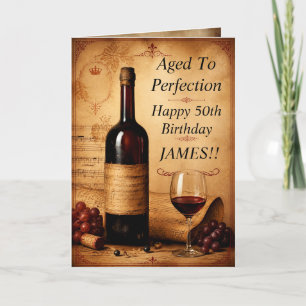 Vinho Envelhecido à Perfeição Cartão de Aniversári
