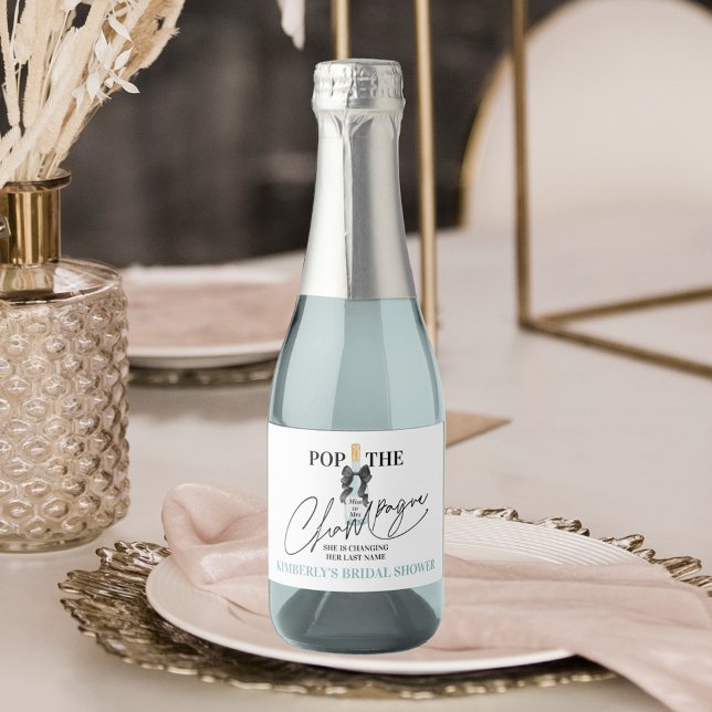 Vinho Espumante Turquesa Bridal Shower Mini Espuma (Criador carregado)
