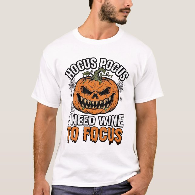 Vinho Hocus Pocus Abóbora Camisa de Halloween Desi (Frente)