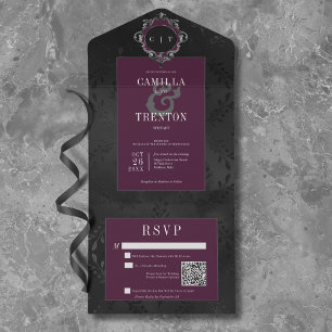 Vinho Negro Gótico Escuro Satírico Código QR