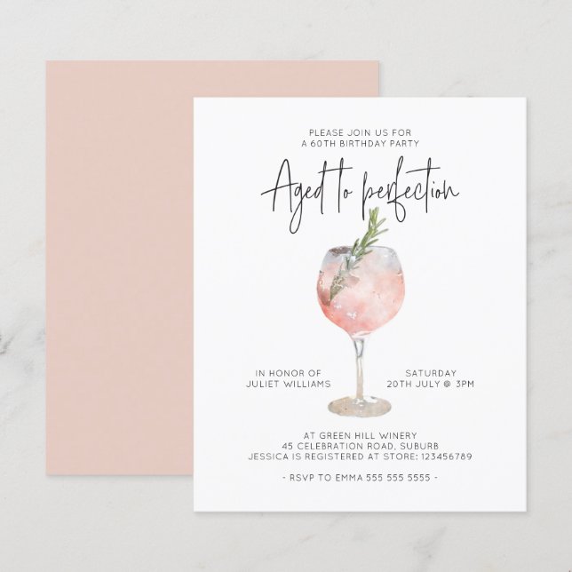 Vinho Rosa de Orçamento Envelhecido até ao 60º Ani (Frente/Verso)