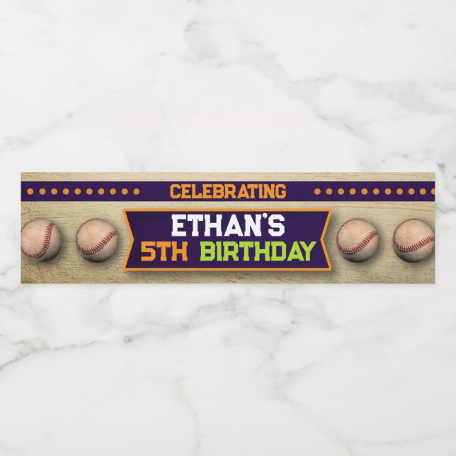 Vinho Rótulo da Garrafa de Água de Beisebol (Rótulo Único)