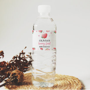 Vinho Rótulo da Garrafa de Água de Morango