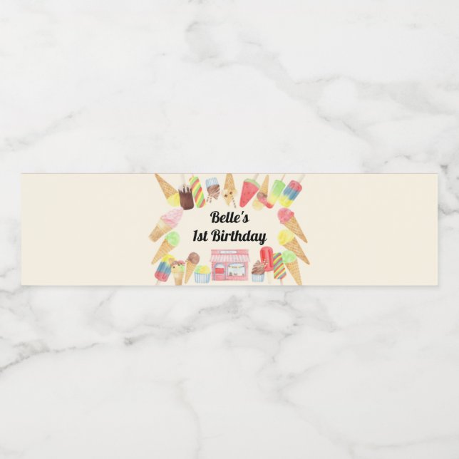 Vinho Rótulo da garrafa de água de sorvete (Rótulo Único)