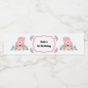 Vinho Rótulo da Garrafa de Água do Baby Flamingo Party