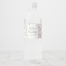Rótulo da Garrafa de Água do Casamento Rustic Roma
