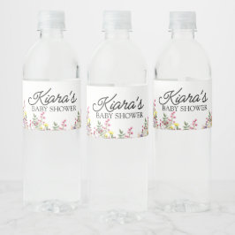 Vinho Rótulo da garrafa de água do Chá de fraldas de flo