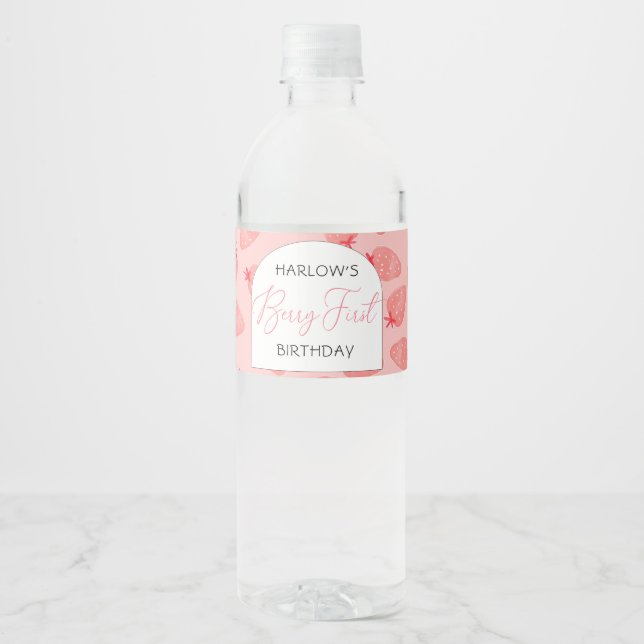 Vinho Rótulo da garrafa de água do primeiro aniversario  (Frente)