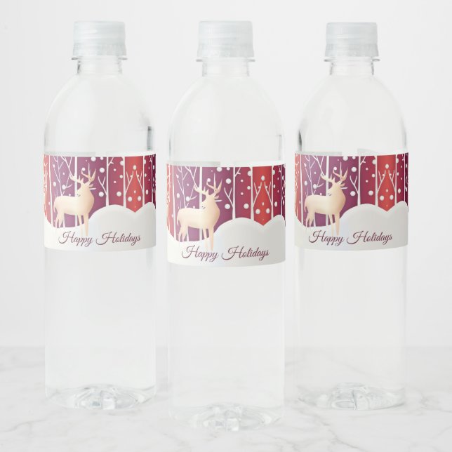 Vinho Rótulo da Garrafa de Água Feriada de Neve (Garrafas)