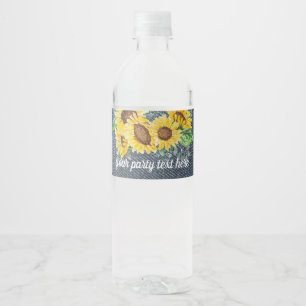 Vinho RÓTULO da garrafa de água - girassol