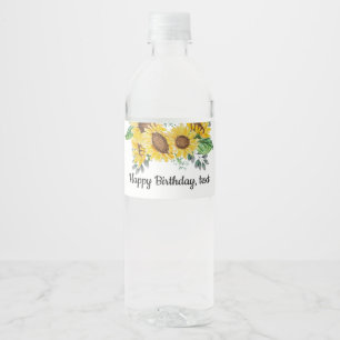 Vinho RÓTULO da garrafa de água - girassol