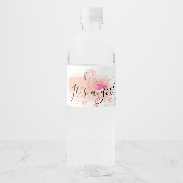 Vinho Rótulo de garrafa d'água rosada e fina (Frente)
