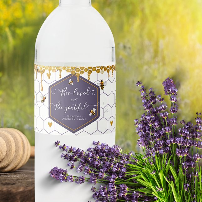 Vinho Rótulo de Garrafa de Água Amado pela Abelha e Bela (Criador carregado)